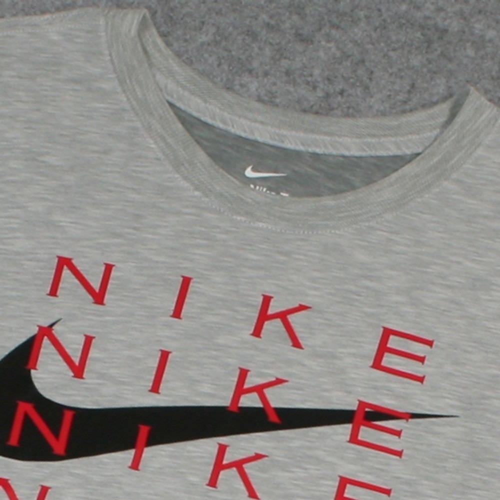Nike Mens Graphic T-Shirt Large Gray Dri-FIT Swoosh Logo Athletic Short Sleeve